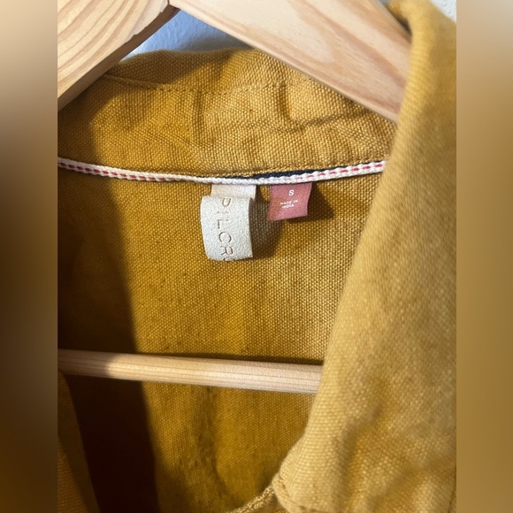Anthropologie Pilcro Button Down Shirt Dress Pocket Short Sleeve Yellow Small - Picture 6 of 12